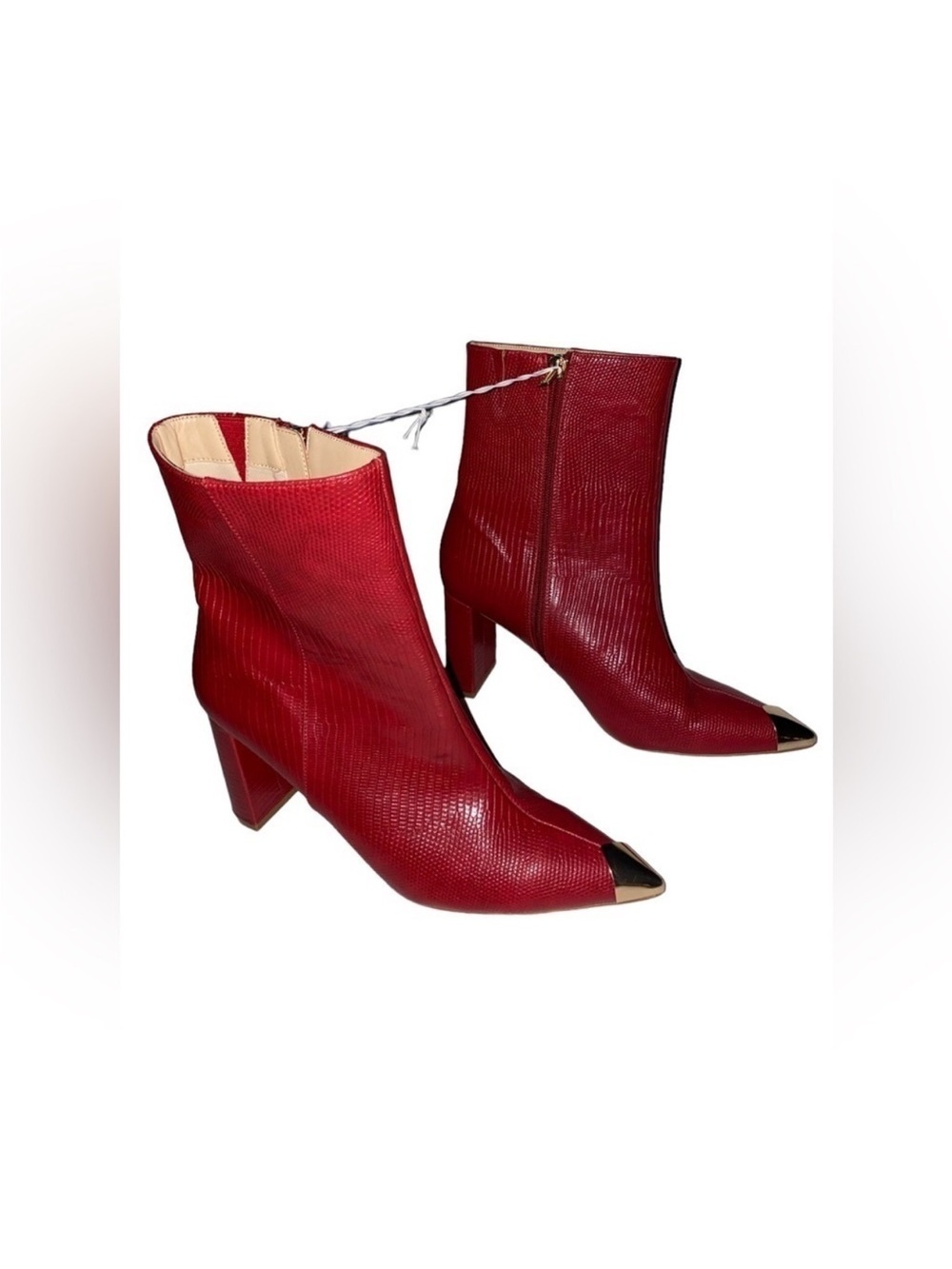 New York & Company Kyla‎ Point Toe Heeled  Faux Leather Ankle Bootie Women 9M